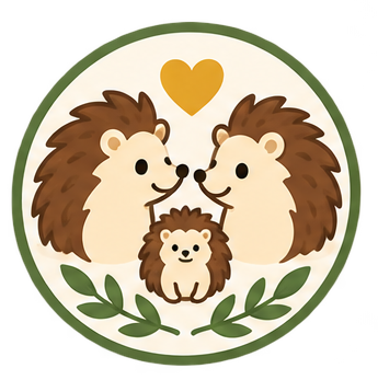 Happy Hoglet family illustration