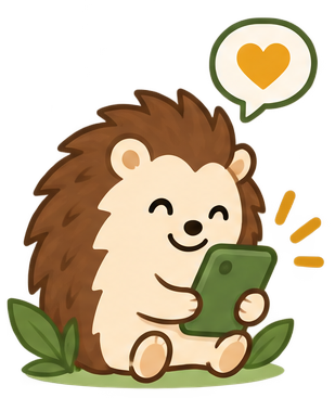 Happy Hoglet mobile illustration