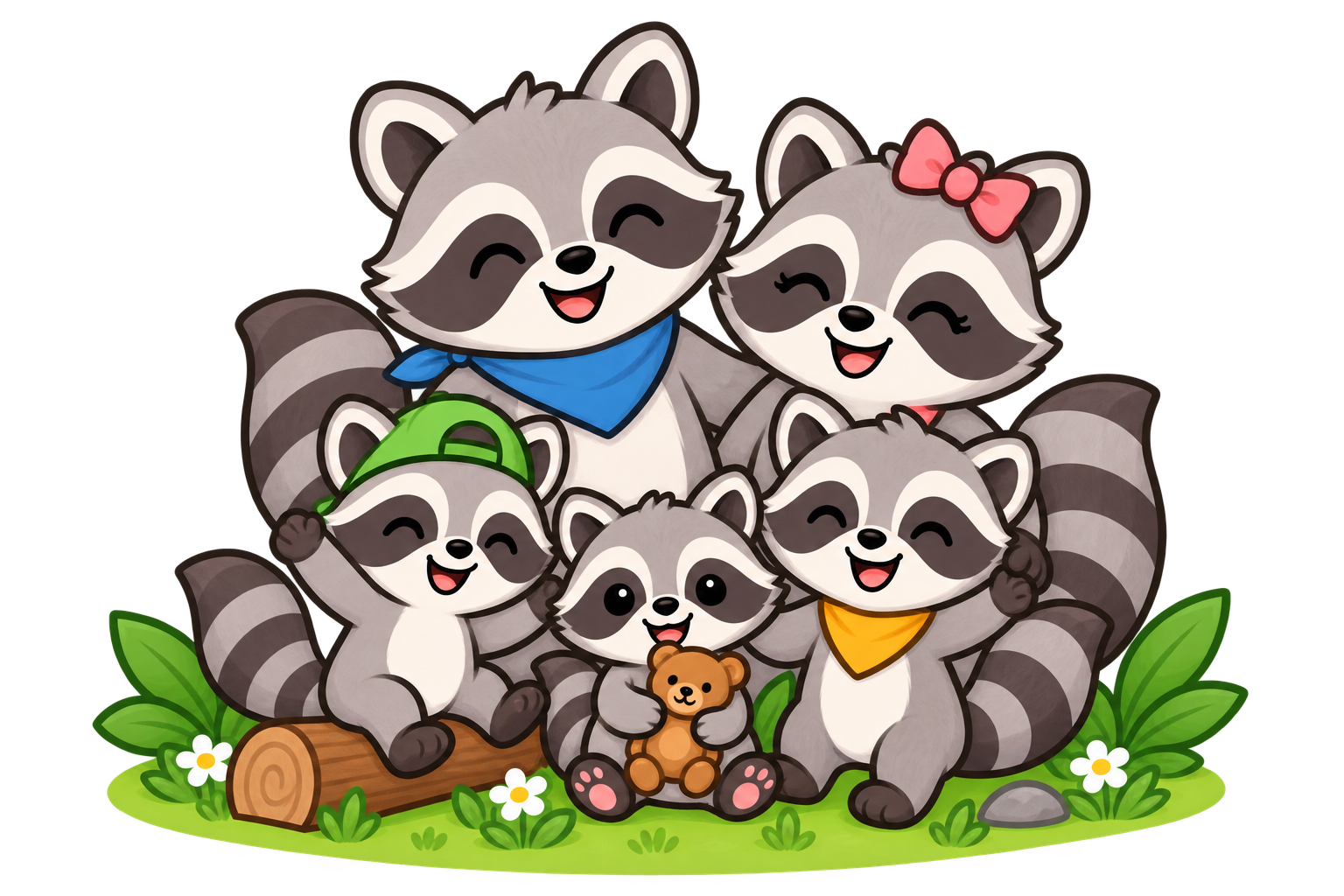Stock photo of a mother outdoors with her three children